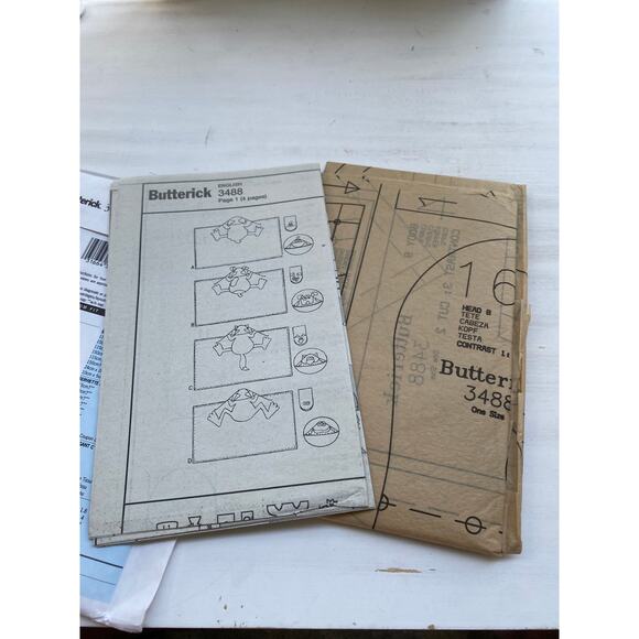 Butterick Vintage 3488 Childrens' Bath Towels Wash Mitt Uncut Sew Pattern UC FF - Picture 3 of 3